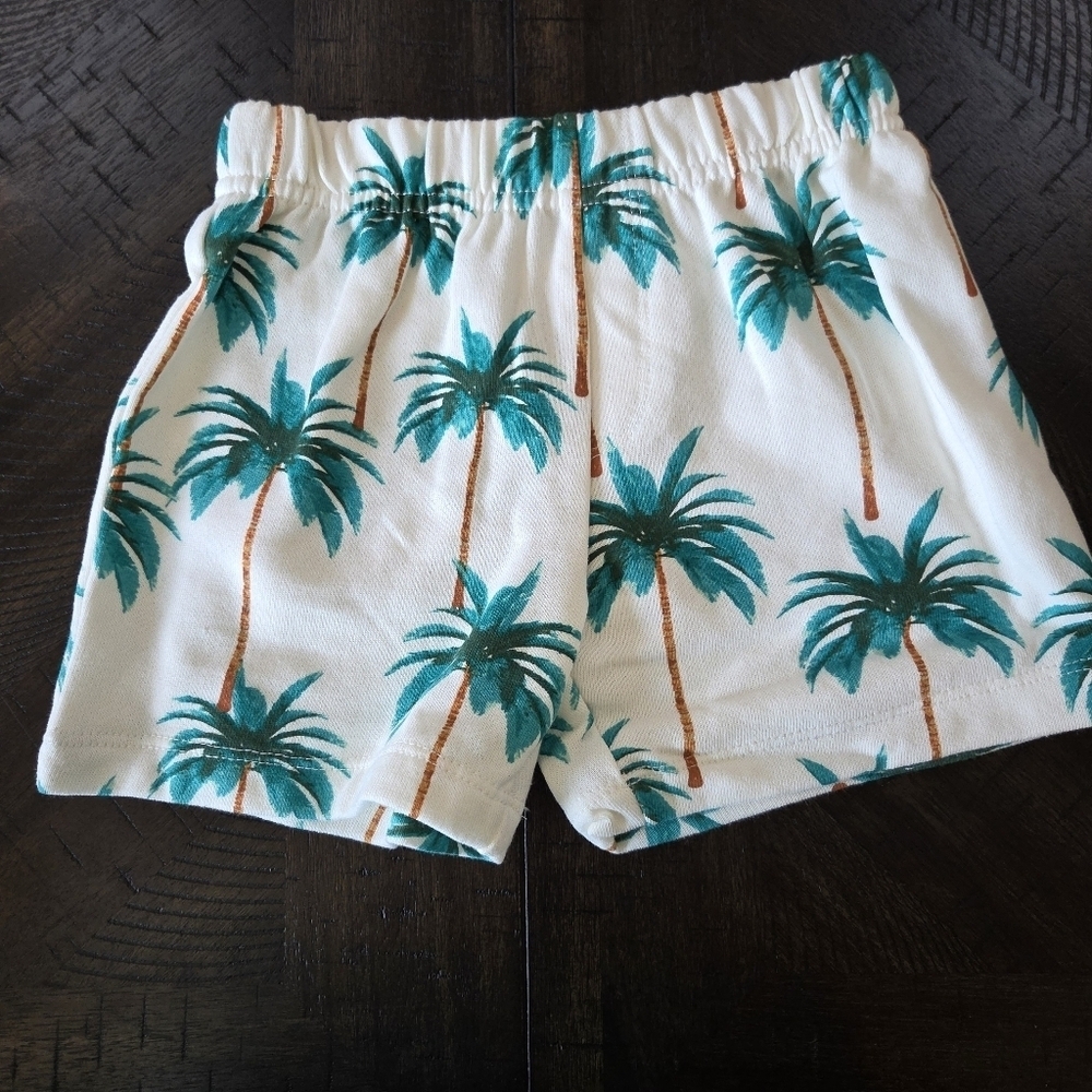 Palm Tree Print Shirt & Shorts Set NWT Vacation Beach Travel Size 4T Kids Boys - Picture 8 of 12